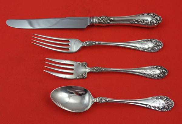 Rose By Wallace Sterling Silver Regular Size Place Setting(s) 4-Piece Vintage