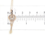 Victorian 10k Yellow Gold Pearl Lavaliere Pendant with 14k Chain (#J6676)