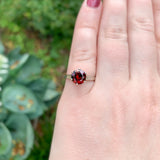14k White Gold Victorian 1.90 Carat Genuine Garnet Ring Size 5.5 (#J7476)