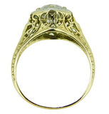 14k Yellow Gold 1.10 Carat Genuine Natural Diamond Filigree Ring (#J3673)