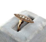 10k Yellow Gold Victorian Navette or Marquise Seed Pearl Ring Size 3.75 (#J6284)