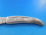 Lap Over Edge Acid Etched Tiffany Sterling Silver Fish Knife Three Birds 7 7/8"