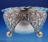 English Victorian Sterling Silver Candy Dish with Pie Crust Edge Ball Feet #7931