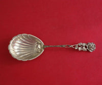 Hildesheimer Rose .800-.835 Silver Preserve Spoon Fluted 6 7/8" Serving