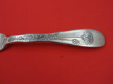 Lap Over Edge Acid Etched By Tiffany Sterling Dinner Fork w/ chrysanthemum 8"