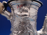 Irish Dublin 1775 Sterling Silver Coffee Pot Swans Birds Swags (#8390)