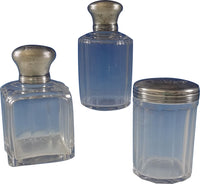 Christofle Sterling Silver Dresser Jar Set 3pc Two Round & One Square (#0747)