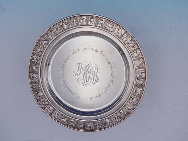 Gorham Sterling Silver Child's Plate w/Animals Nursery Rhyme Motif #A107 (#3545)