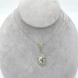14k Gold Filigree 2.20 Carat Genuine Natural Gold Vein Quartz Pendant (#J7027)