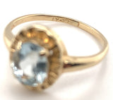 10k Yellow Gold Ring with Oval 1.22ct Genuine Natural Aquamarine Size 7 (#J6771)