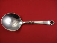 Danish Crown by Frigast Sterling Silver Pea Spoon Pierced with Leaves 9 5/8"