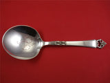Danish Crown by Frigast Sterling Silver Pea Spoon Pierced with Leaves 9 5/8"