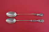 Pattern Unknown by Shiebler Sterling Parfait Spoon Set GW w/mixed leaf 6 1/8"
