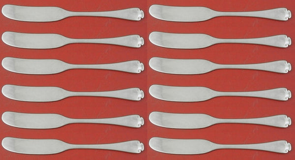 Flemish by Tiffany and Co Sterling Butter Spreader Flat Handle Set of 12 pcs 6"