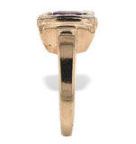 Retro 14k Yellow Gold 2.80 Carat Genuine Natural Amethyst Diamond Ring (#J7201)