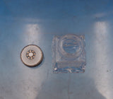 Norwegian Sterling Silver Glass Salt Pepper Shaker Set 2pc White Enamel (#6896)