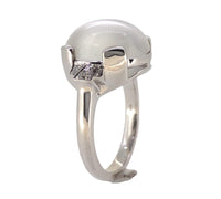 18k White Gold Large 8.68 Carat Genuine Natural Moonstone Diamond Ring (#J7008)