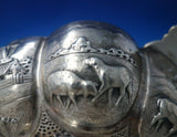 Danish Sterling Silver Porringer Flower Handles Pastoral Scene w/Animals (#5530)
