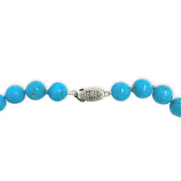 Fine 8mm Ithaca Peak Blue Genuine Turquoise Strand of Beads Necklace (#J7233)