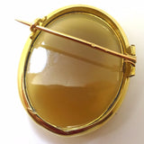 Fine 18k High Relief Genuine Natural Stone Cameo Pin (#J3568)