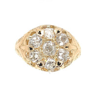 14k and 10k Gold Mine Cut Genuine Natural Diamond Cluster Men's Ring (#J6297)