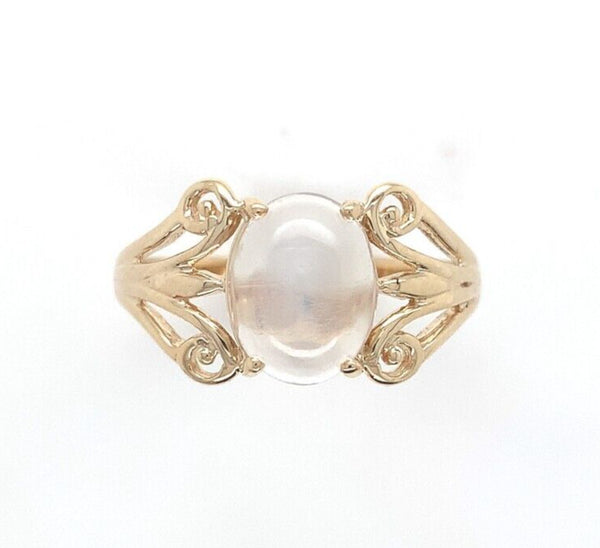 10k Yellow Gold 1.67 Carat Genuine Natural Moonstone Ring Size 7 (#J6354)