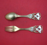 Christmas by A. Michelsen Sterling Silver Fork and Spoon Set 2pc 1912 Bells