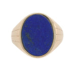 14k Yellow Gold Men's Genuine Natural Lapis Ring Size 11.25 Jewelry (#J7065)
