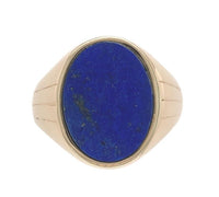14k Yellow Gold Men's Genuine Natural Lapis Ring Size 11.25 Jewelry (#J7065)