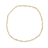 18k Yellow Gold Handmade European Chain Necklace Jewelry (#J7358)