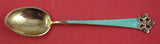 Anitra by Th. Olsens Silver Demitasse Spoon light Green Enamel Vermeil 3 3/4"