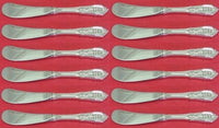 Rose Point by Wallace Sterling Silver Butter Spreader Hollow Handle 6" Set of 12