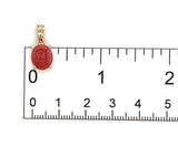 14k Yellow Gold Genuine Natural Carnelian Signet Initial "A" Pendant (#J7345)