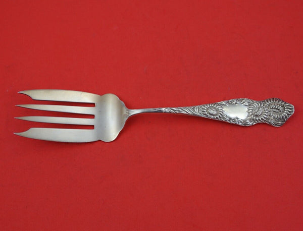Chrysanthemum by Hamilton and Diesinger Sterling Cold Meat Fork w/Flowers 8 3/4"