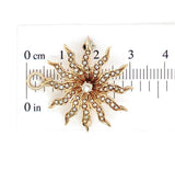 Starburst 10k Gold Pin Pendant w/Seed Pearls Diamonds and Foldable Bail (#J6695)