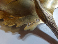 German 800 Silver Ice Cream Set Circa 1884 GW Vermeil In Fitted Box Leaf Branch