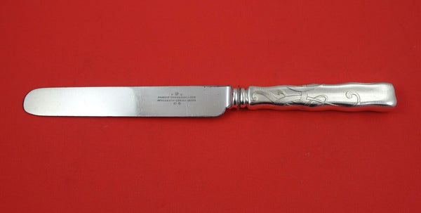 Lap Over Edge Acid Etched By Tiffany Sterling Dinner Knife w/ waves 10 3/4"