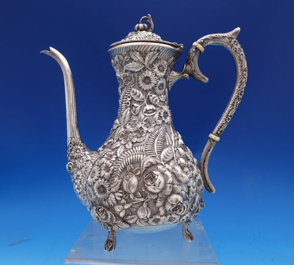 Repousse by James R. Armiger Sterling Silver Demitasse Tea Set 3pc (#8544)