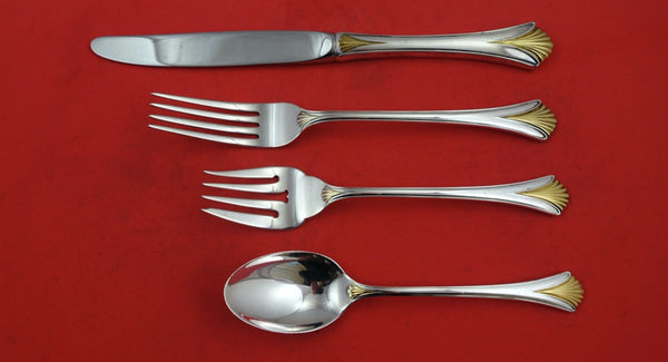 Regency Shell Gold by Lunt Sterling Silver Regular Size Place Setting(s) 4-pc