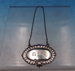 Sterling Silver Liquor Label "Gin" Gadroon 2 1/8" x 1 1/2" (#6869)