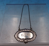 Sterling Silver Liquor Label "Gin" Gadroon 2 1/8" x 1 1/2" (#6869)