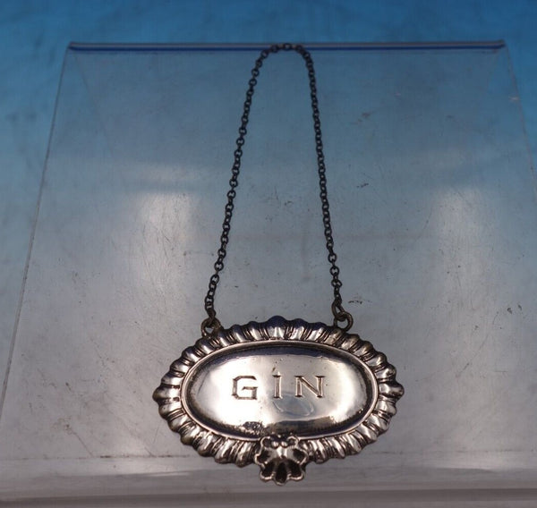 Sterling Silver Liquor Label "Gin" Gadroon 2 1/8" x 1 1/2" (#6869)