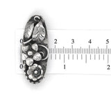 Sterling La Paglia Pin Handwrought Cast 3-D Flowers Leaves c.1940s (#J6855)