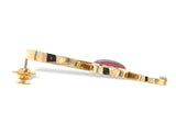 14k Harry Roa Large Modernist Tie Tack Pin w/Diamonds Cabochon Gemstone (#J7365)