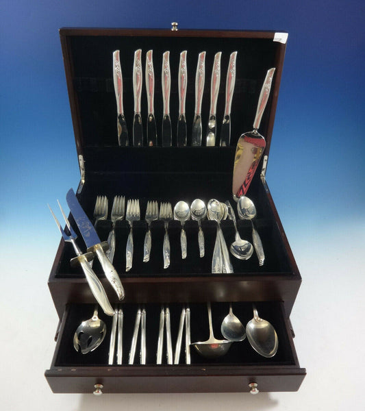 Sea Rose by Gorham Sterling Silver Flatware Set For 8 Service 63 Pieces