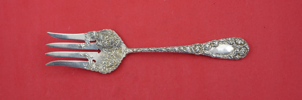Chrysanthemum by Durgin Sterling Silver Salad Serving Fork  8 3/4"