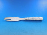 Lap Over Acid Etched by Tiffany Sterling Silver Melon Fork / Knife Leaves 8 1/8