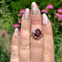 10k White Gold 2.63 Carat Genuine Natural Garnet Ring Size 5.25 (#J6764)