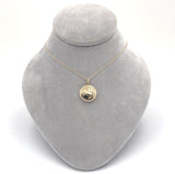 10k Yellow Gold Small Round Engraved Locket with 14k Chain Jewelry (#J6525)