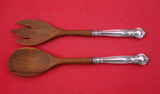 Chantilly by Gorham Sterling Silver Salad Serving Set  w/ wood 10 5/8"